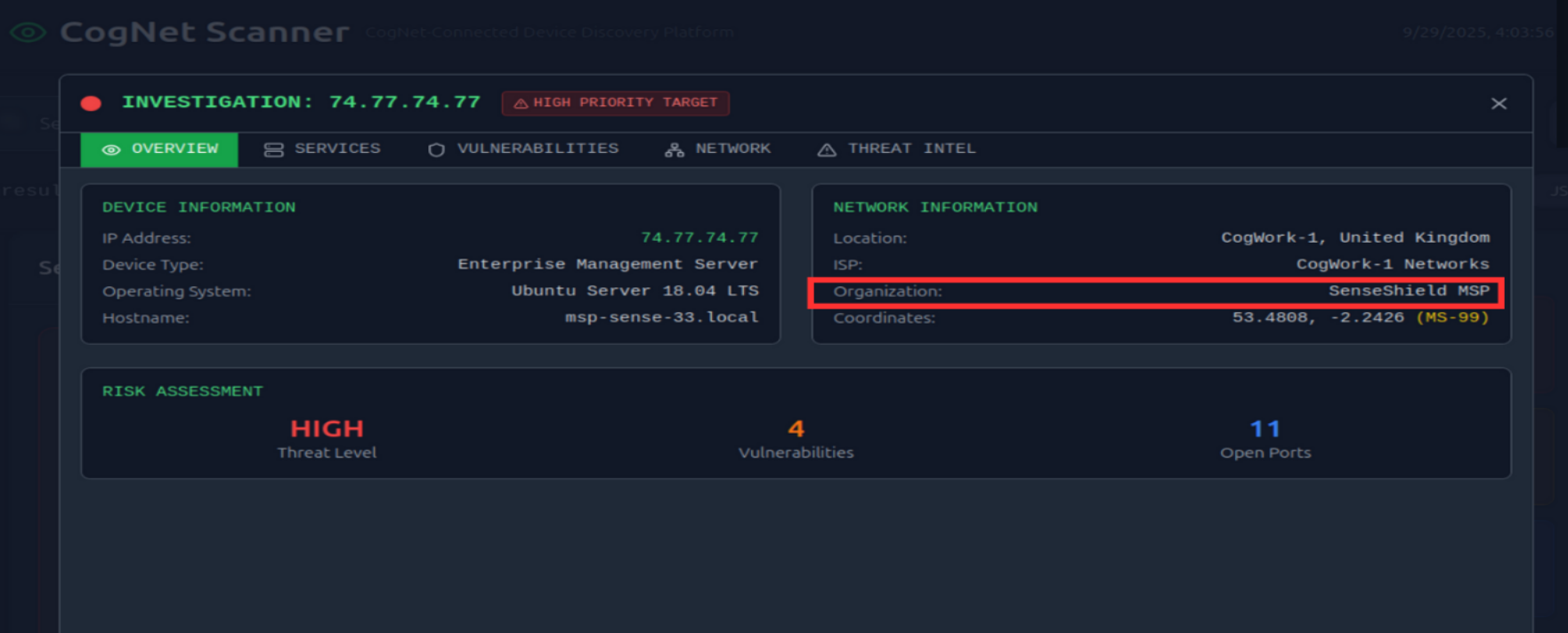 CTI IP inspection : organization
