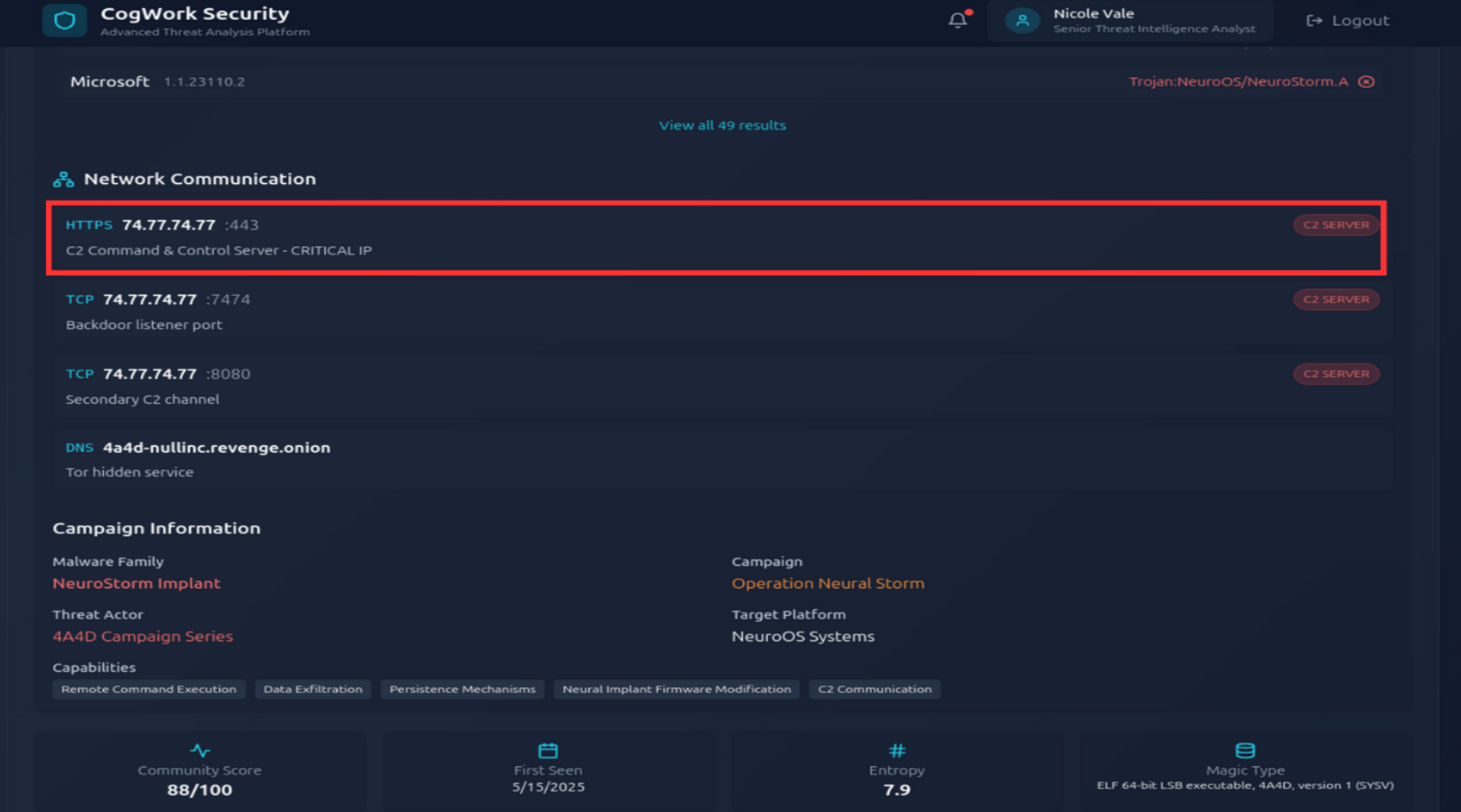 CTI hash inspection : C2 IP
